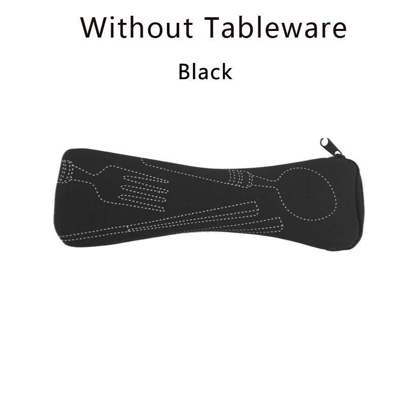 Portable Tableware Bag Cutlery Storage Bag Travel Packaging Storage Box Picnic Fork Spoon Knife Pouch Bag (Without Tableware)