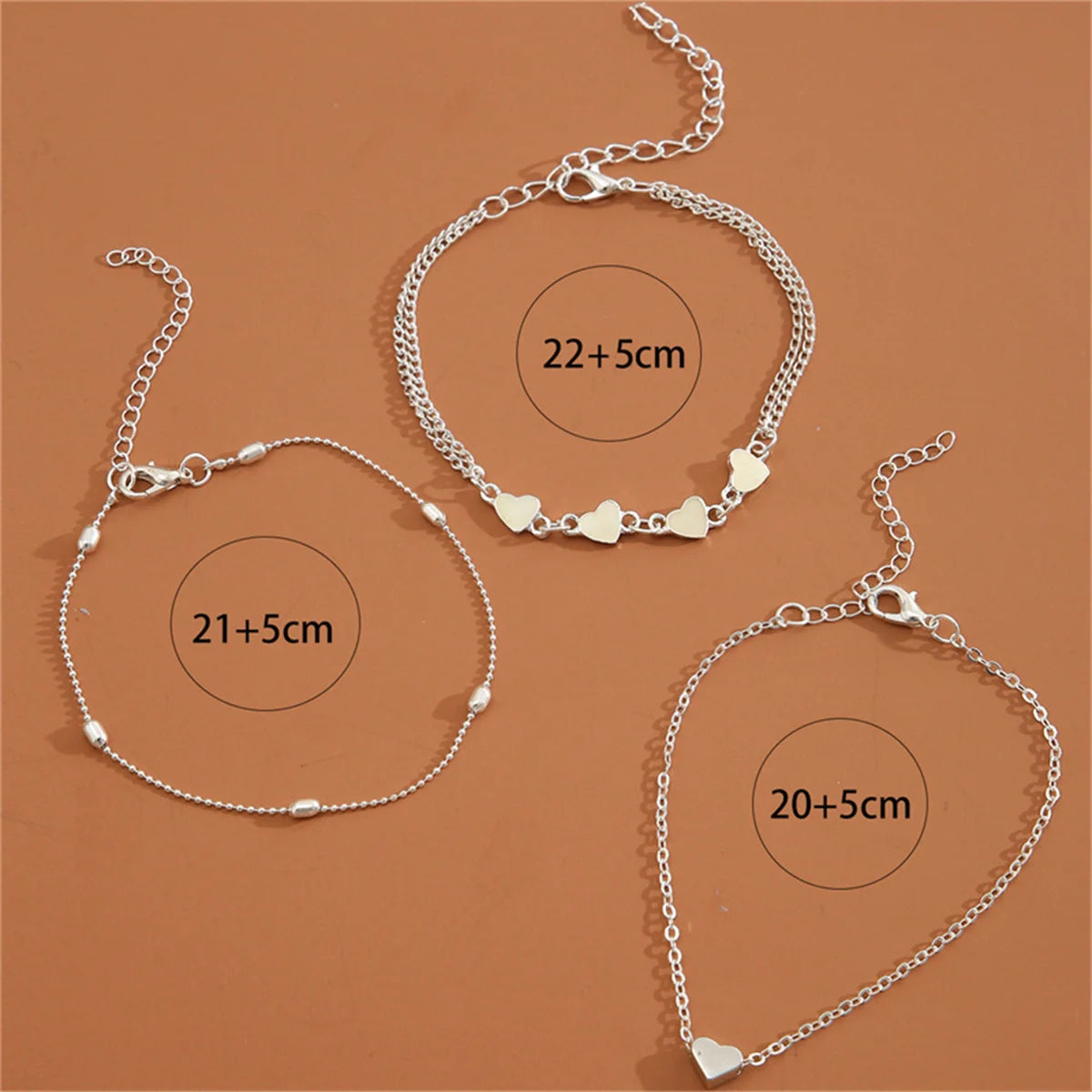 Simple Heart Female Anklets Barefoot Crochet Sandals Foot Jewelry Leg New Anklets On Foot Ankle Bracelets For Women Leg Chain
