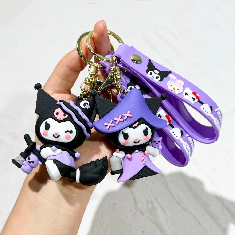 Sanrio Hello Kitty Keychain Cute Cartoon Melody Kuromi Doll Decoration Keyring Jewelry Girl&Child Gifts Toy Christmas gift idea