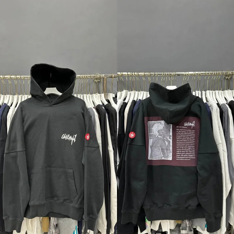 Batik Embroidery Black CAV EMPT Hoodies High Quality CE Retro Pullover Couple Cavempt Hoodie Sweatshirts for Men Women Hooded
