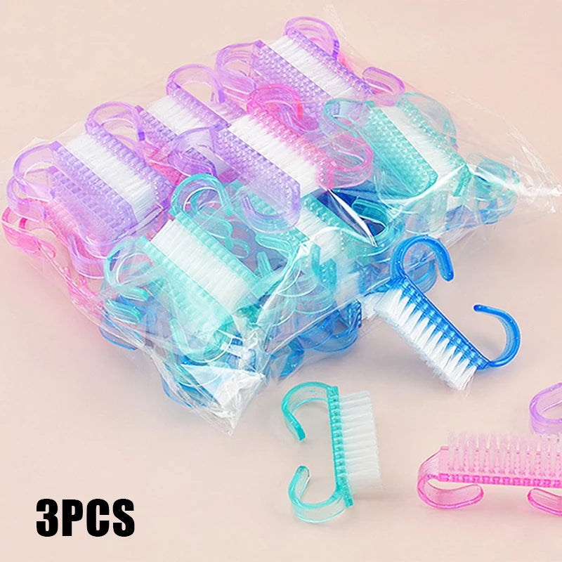 10/1個 プラスチック ネイルブラシ ミックスカラー ネイルハンドスクラブ クリーニングブラシ ダストクリーナー ネイルアート マニキュア ソフトリムーバーツール