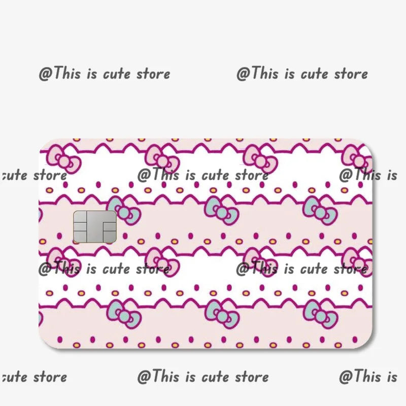 Sanrios Hello Kittys Kuromi Credit Card Skin Stickers for Bank Card Bus Anime Rilakkuma Metro Card Sticker Waterproof Girls Gift