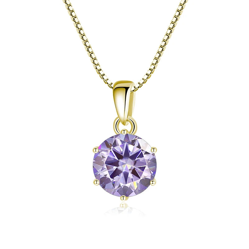 Butterflykiss 1 CT Real Moissanite Pendant Necklace For Women Top Quality 925 Sterling Silver Wedding Party Bridal Fine Jewelry