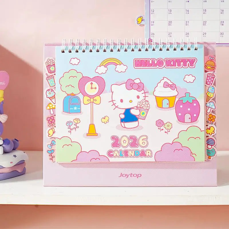 Sanrio Hello Kitty Desk Calendar Daily Schedule Desktop Decoration Kuromi Melody Schedule Plan Cartoon Room Ornament Kids Gifts