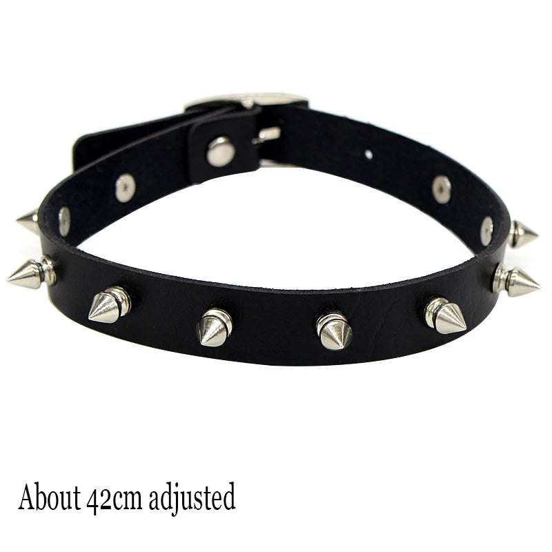 Woman Black Bat Punk Choker Collar Necklace Sexy PU Leather Heart Lock Key Spike Gothic Cosplay Accessories Party Jewelry New