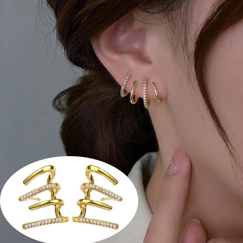 925 Silver Needle Korean Fashion Big Crystal Heart Earrings For Women Jewelry 2025 Trending New Luxury Women's Zircon Earrings