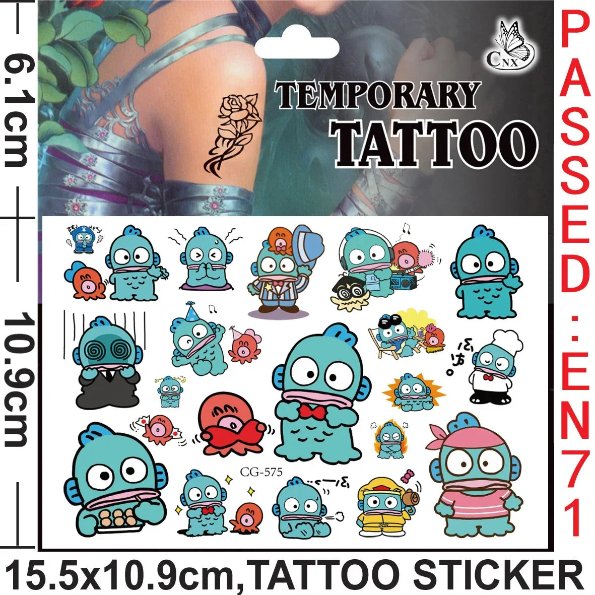 Sanrio series Tattoo Stickers Waterproof Cute Sticker Anime Birthday Party Supplies Decoration For Kids Women Men Gift