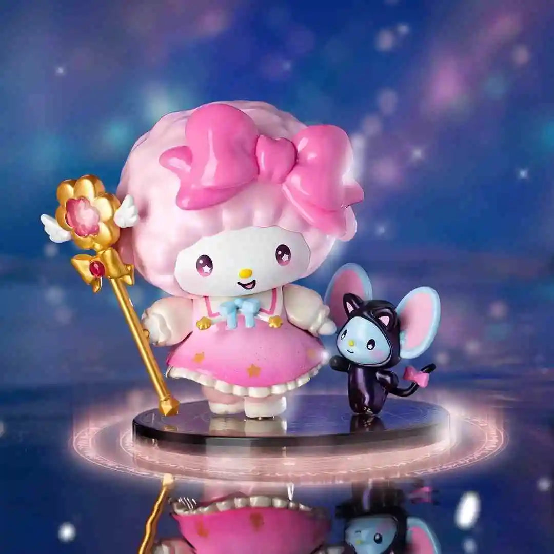 Anime Sanrio Character Starry Night Party Magician Series Blind Box My Melody Kuromi Hellokitty Piano Cute Toy Doll Gift