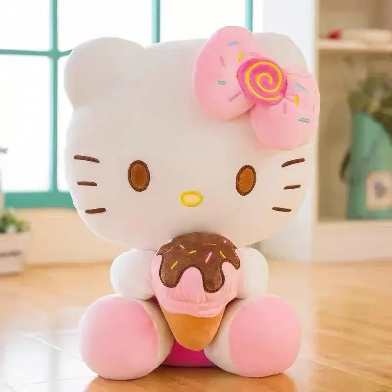 Kawaii Anime Sanrioed Hello Kitty Kuromi Cinnamoroll Plush Dolls Room Ornaments Pillow Toy Girl Children Birthday Valentine Gift