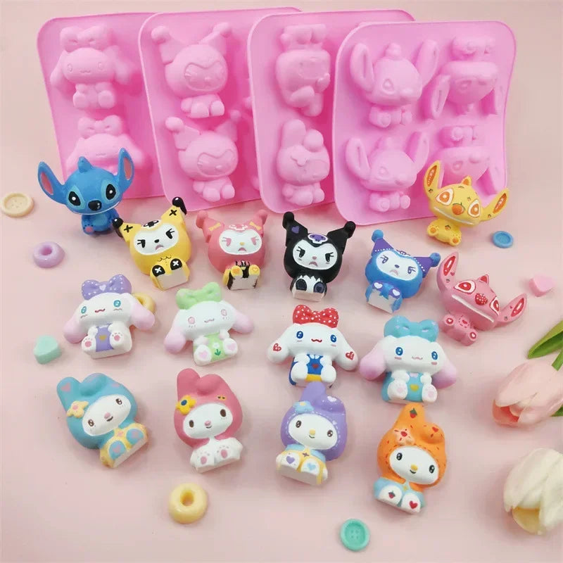 sanrio daily necessities ice cube molds, anime cartoon Kuromi Cinnamoroll My Melody character creative shape kitchen tool molds