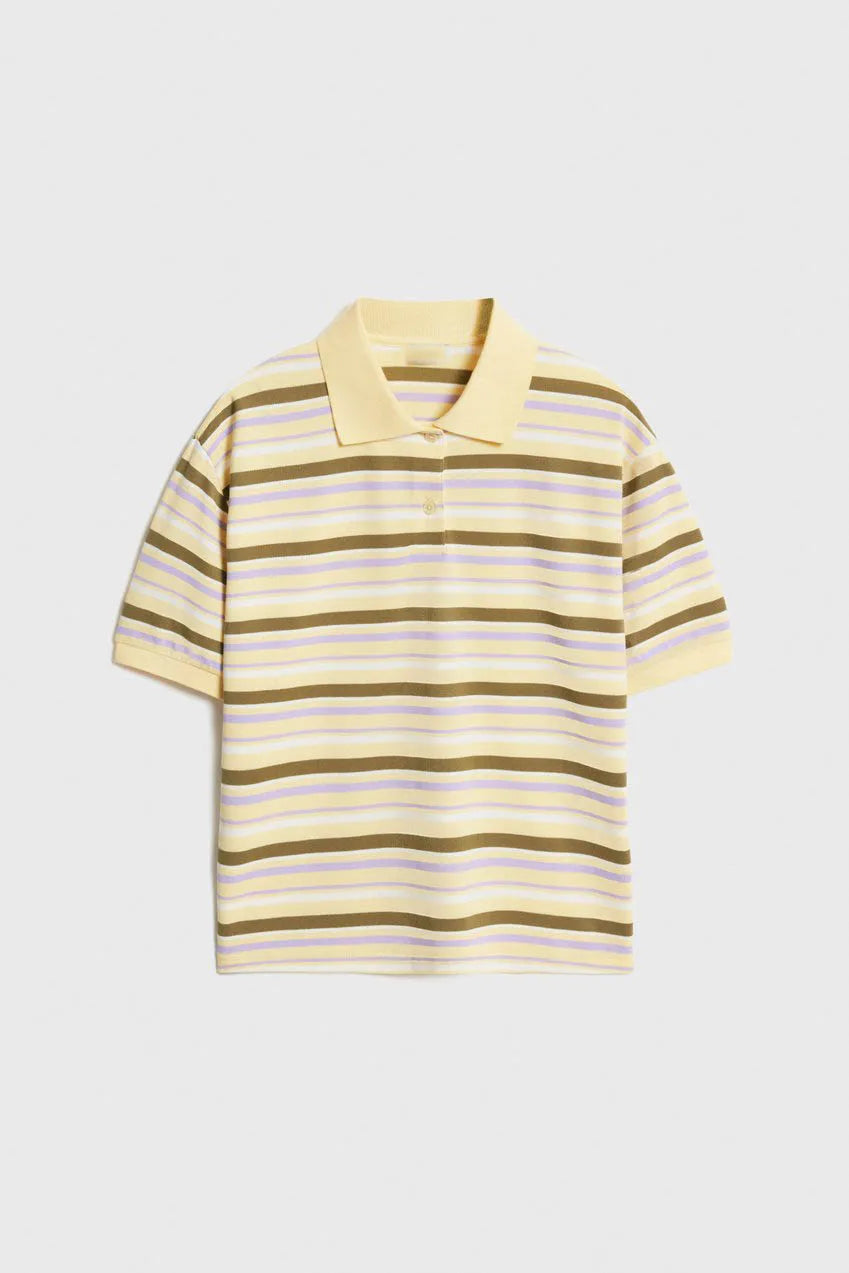 Hirsionsan Polo Neck T Shirt Women Soft Chic Tees 95% Cotton Jumper Clothes Loose Casual Pullover 2025 Summer New Crop Tops