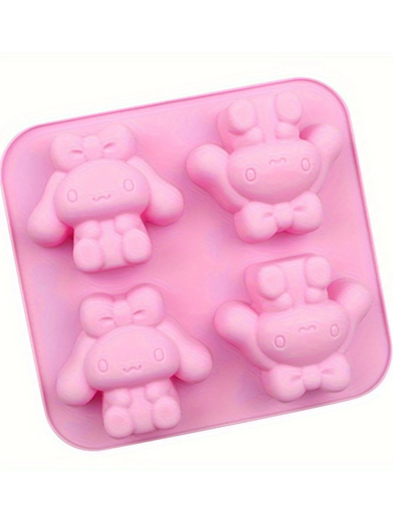 1pc HelloKittys My Melody Kuromi Cinnamoroll Silicone Baking Mold 4-Cavity Food Grade Flexible DIY Mold for Cake Chocolate De