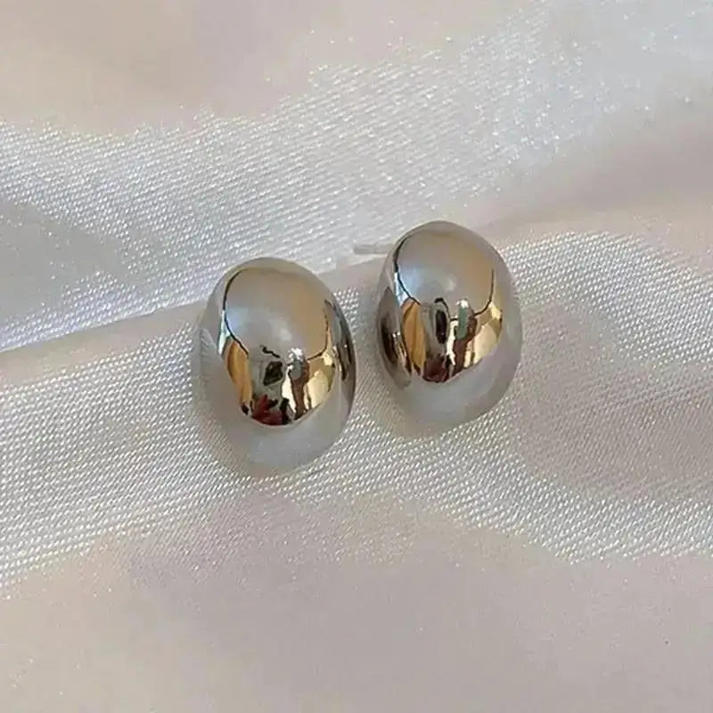 925 Silver Needle Korean Big Elegant Earrings For Woman Metal Jewelry 2025 Trending Vintage Geometric Women's Earrings Z40