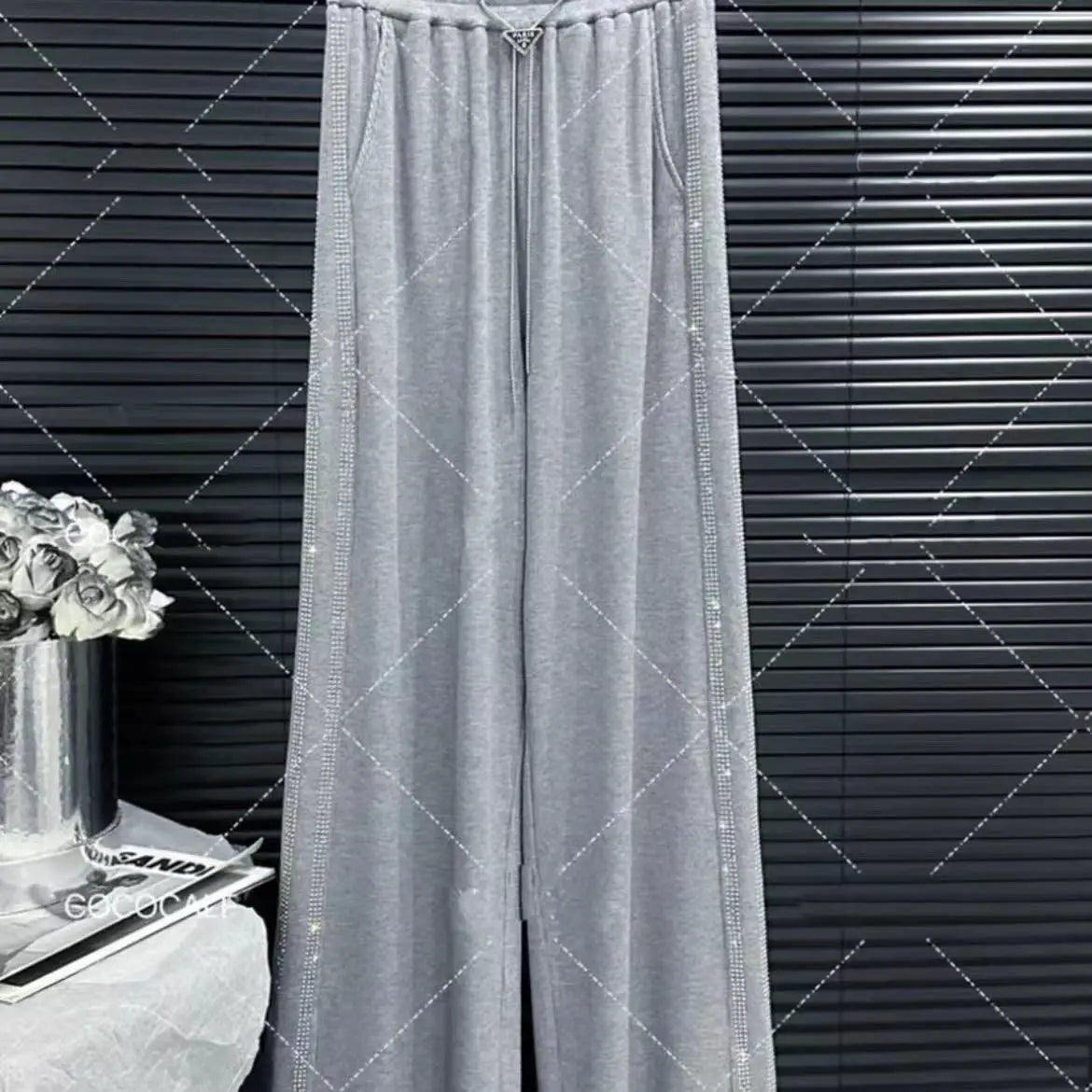 Bat Sleeve Summer Round Neck Fashionable Design Slit Slimming Top Long Pants Set Women's Casual Sports Two-piece Set Outfits