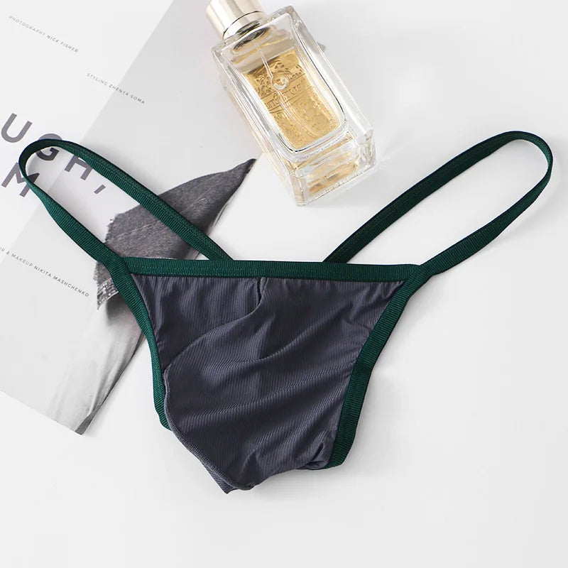 Low Waist Breathable G-Strings & Thongs for Men Sexy and Quick-drying T-back Underwear
