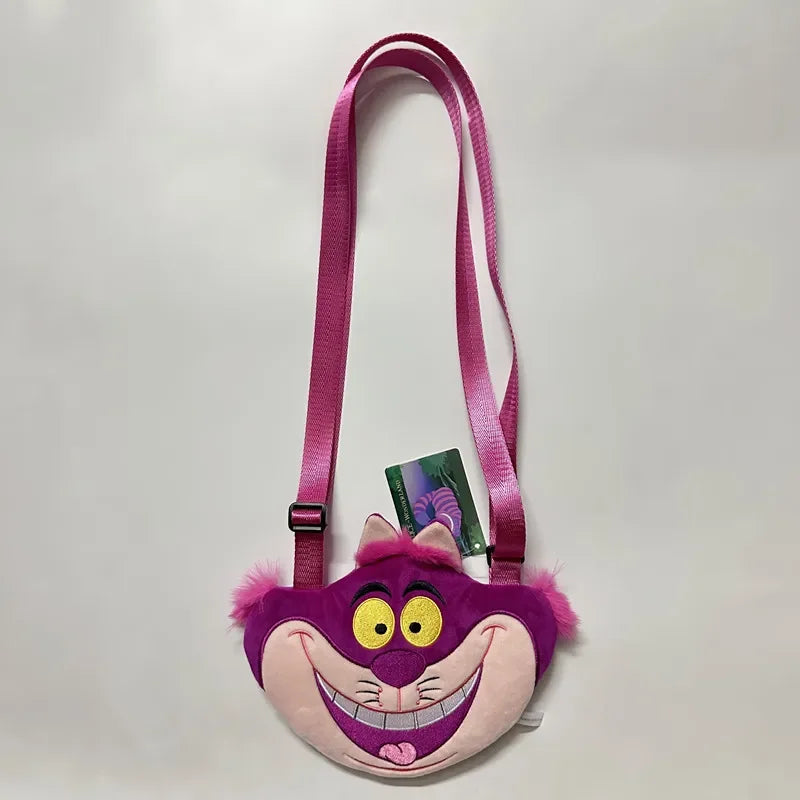 Miniso & Disney Alice In Wonderland Peripheral Accessories Kawaii Cheshire Cat Plush Cute Crossbody Bag for Girl Shoulder Bag
