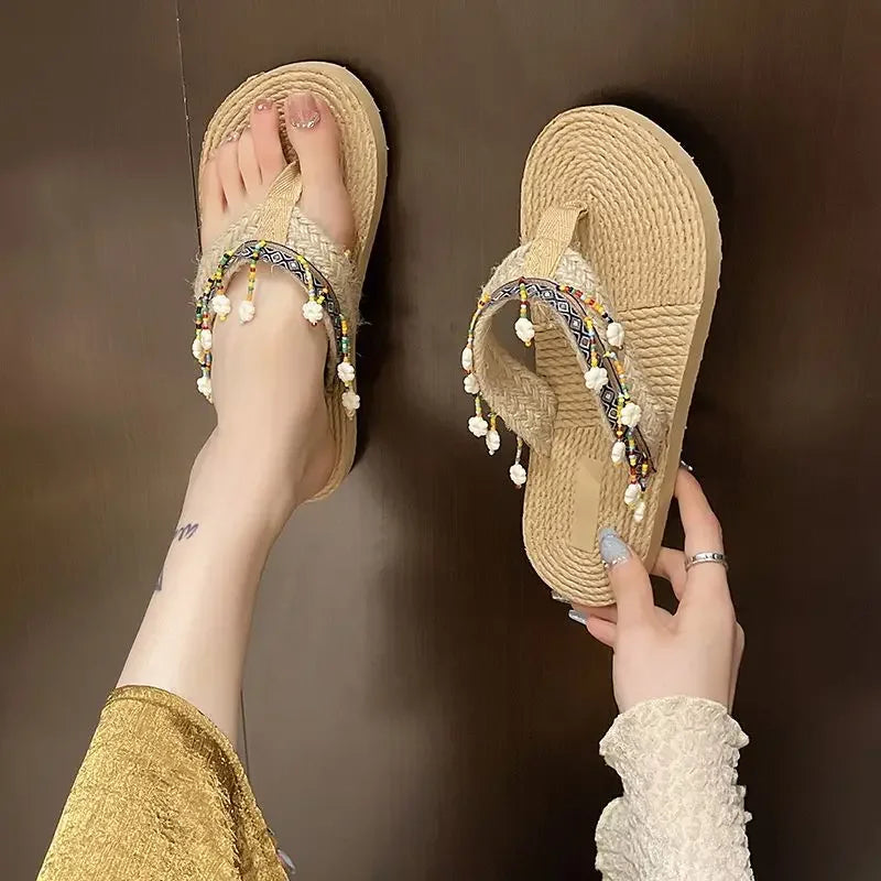 Woman Slippers Low Heel Shoes For Women On Beach Sandals Non Slip Slides Wholesale Bulk Sale Unique Comfortable And Elegan Price