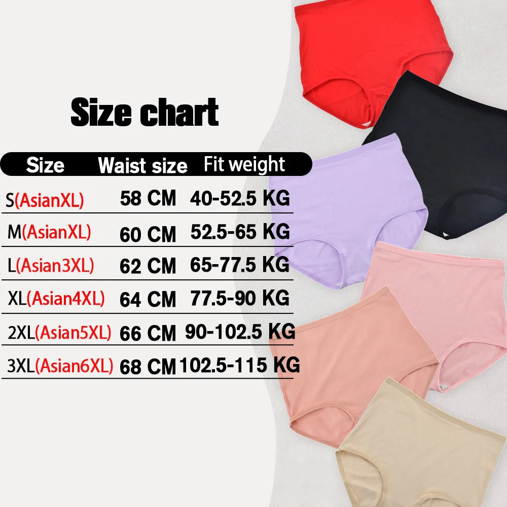 Women Cotton High Waist Panties Soft Breathable Briefs Oversize Underwear Plus Size Lingerie Seamless Ladies Panty Underpants