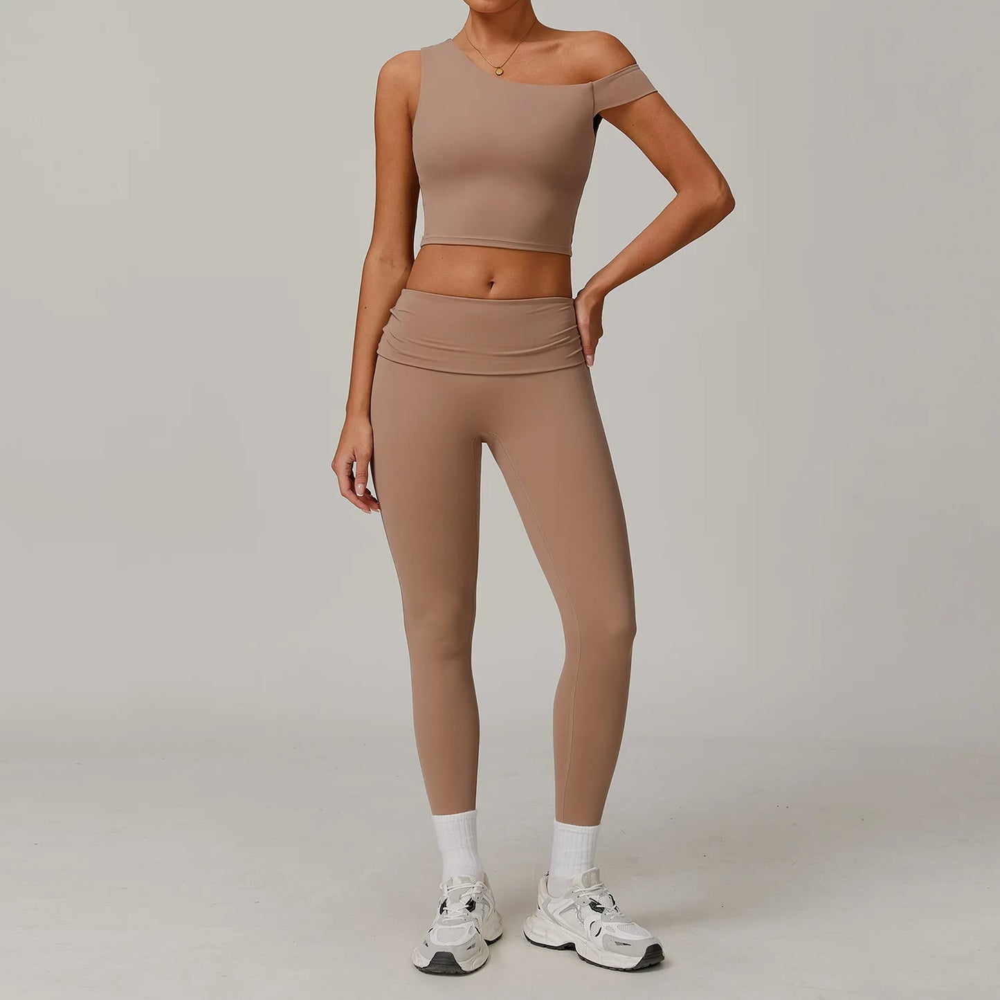 2Pcs Gym Set Sportswear Women Sports Tank Tops High Waist Stretch Flared Pant Gym Suit Fitness Clothes Activewear Workout Sets