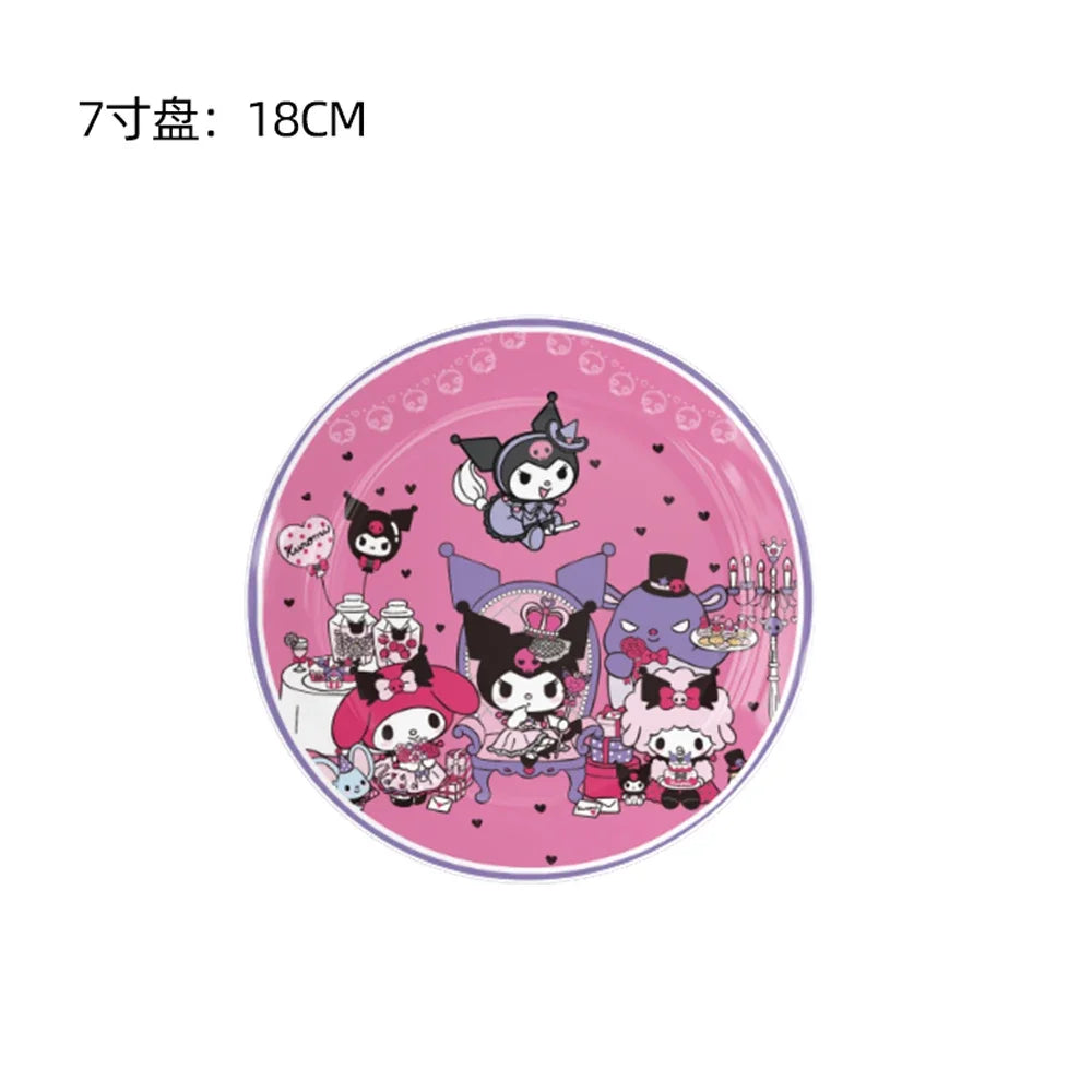 MINISO Kawali Kuromied Theme Birthday Party Decoration Disposable Set Tableware Plate Napkins Tablecloth For Kid Shower Supplies