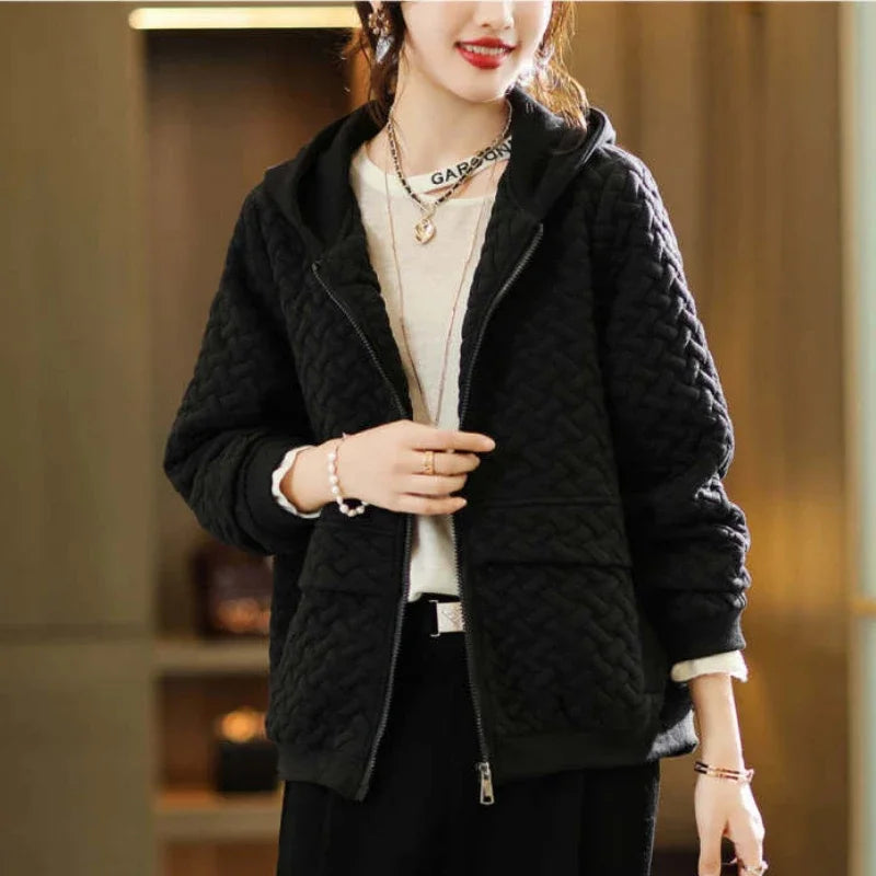 New Autumn Winter Women's Jackets Hooded Jacket Cardigan Coats Luxury Designer Wear Korean Fashion Tops Loose