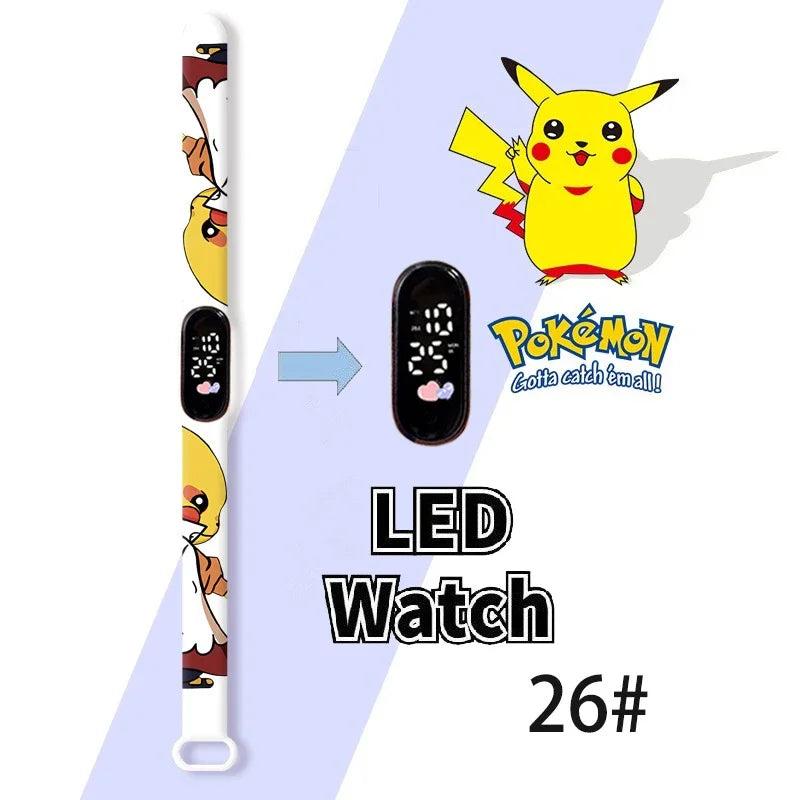 Cartoon Hello Kittys Electronic Led Sports Watch Kawaii Sanrio Kuromi Cinnamoroll Student Child Printing Water Proof Gifts Toys