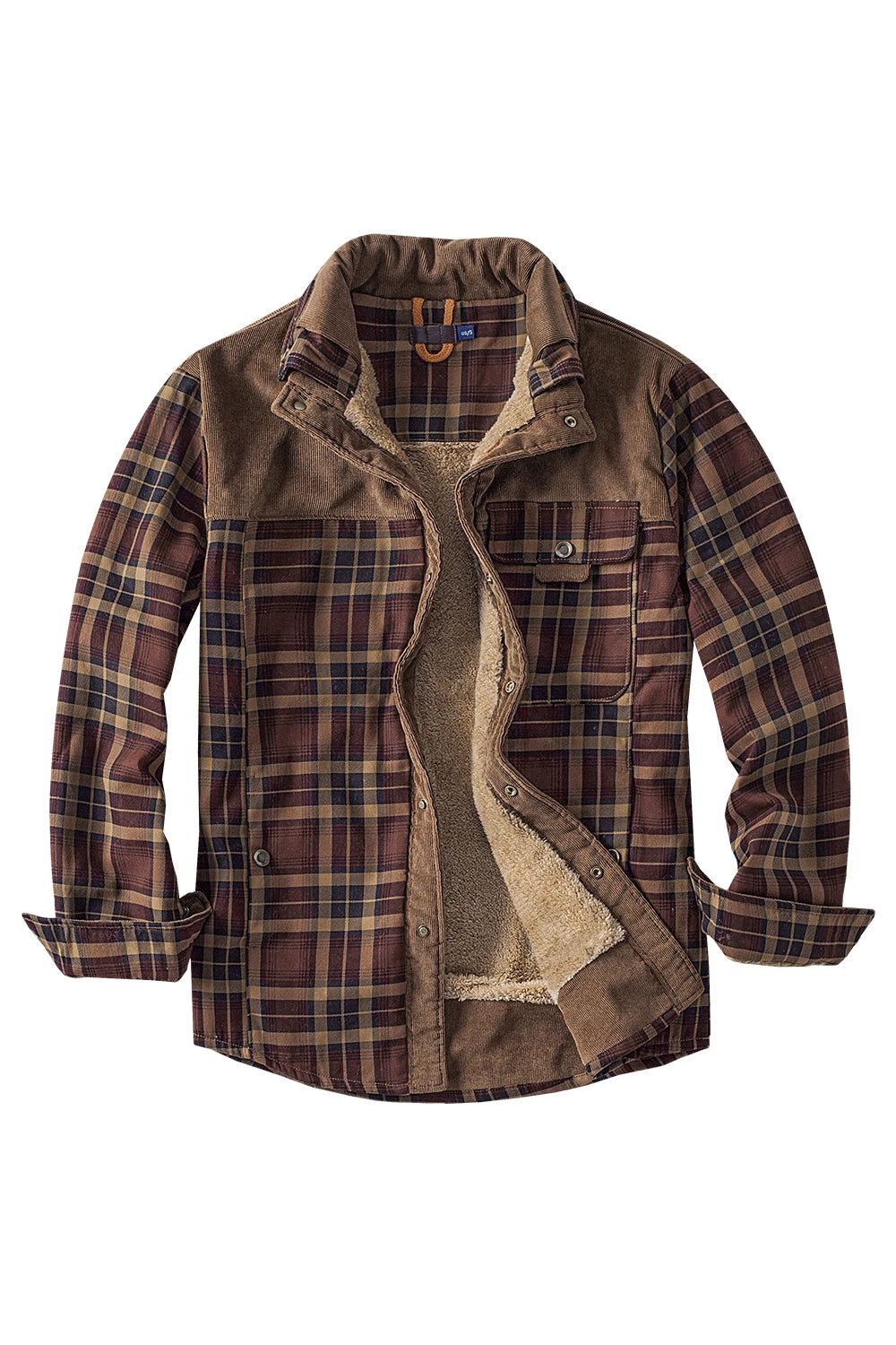 Men's Cotton Jacket Autumn Winter New Check Print Warm Casual Business Office Lapel Coat Men Middle-aged Elderly Cotton Clothes