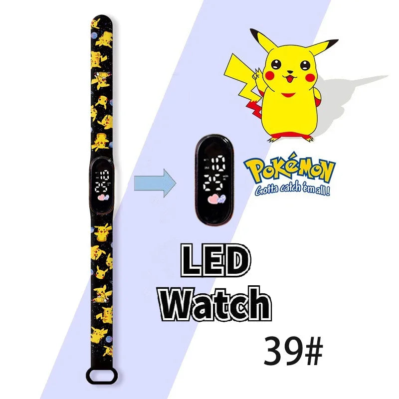 Cartoon Hello Kittys Electronic Led Sports Watch Kawaii Sanrio Kuromi Cinnamoroll Student Child Printing Water Proof Gifts Toys