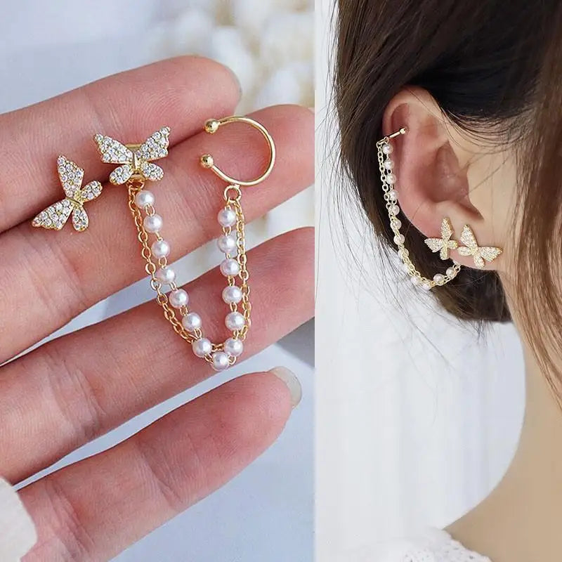 925 Silver Needle Hollow Crystal Swan Earrings For Women Korean Jewelry 2025 Trending New Luxury Animal Pearl Stud Earrings Gift