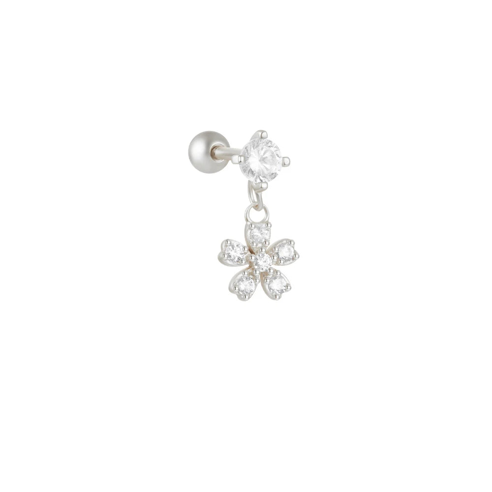 Aide 925 Sterling Silver 1pc Geometry Multi Piercing Stud Earrings For Women K Gold Simple Elegant Tassel Jewelry Gift Pendiente
