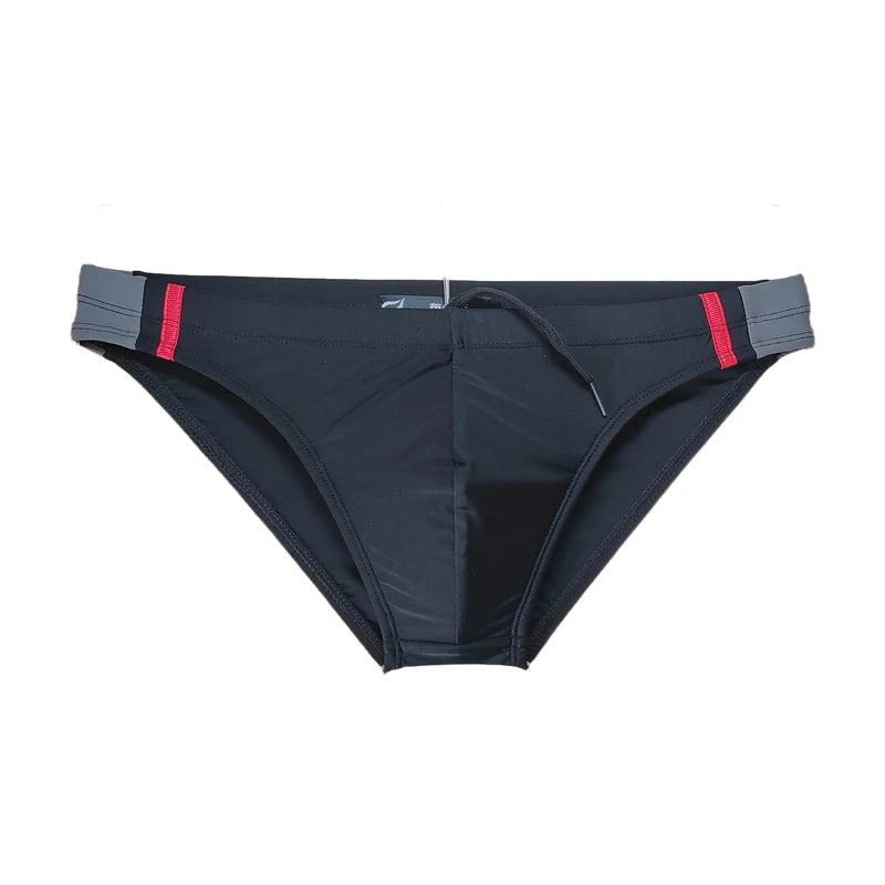 BOYTHOR Men's Swimming Briefs Patchwork Color Contrast Craft Lace-up Beach Swimming Briefs
