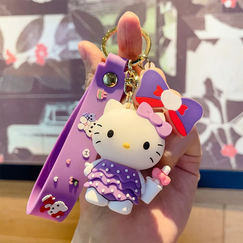 Hello Kitty Mini Model Keychain, Exquisite Cartoon Decorative Pendant, Suitable for Decorating Backpacks, Handbags, Keychains