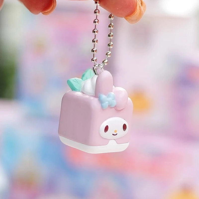 Sanriose Doll Pendant Kuromi Pom Pom Purin Pochacco Cute Square Faced Q Verison Backpack Accessory