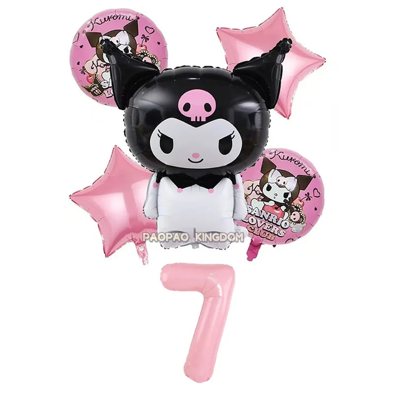 Cinnamoroll Kuromi My Melody Anime Kawaii Balloon Baby Shower Party Decoration Metallic Birthday Arrangement Helium Balloons