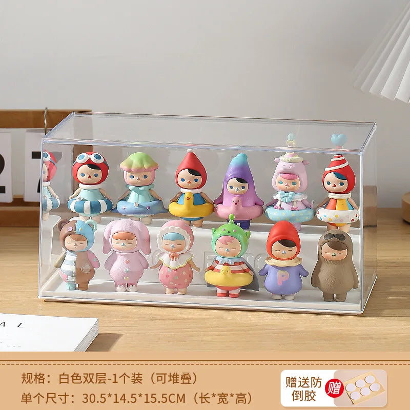 Acrylic Clear Doll Toys Storage Organizer Box Mystery Box Display Stand For Pop Dolls Storage Case Waterproof Dust Proof Box