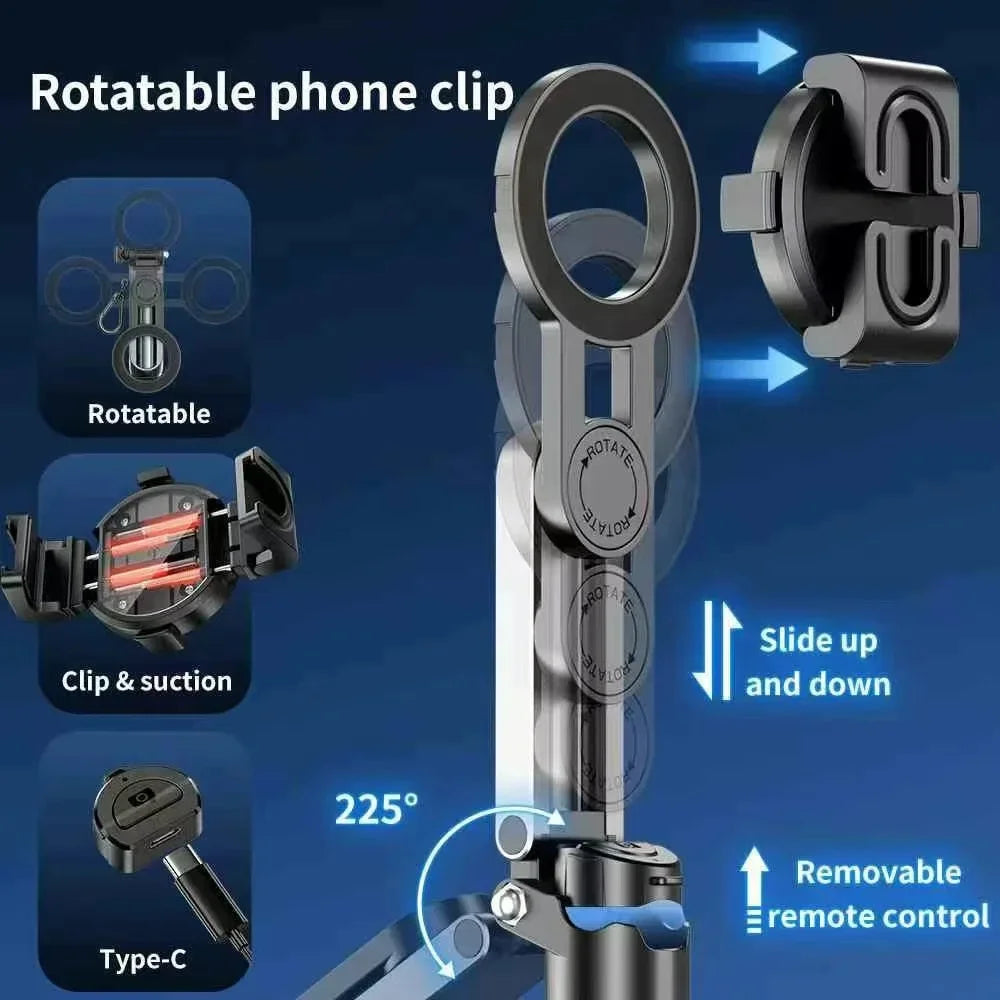 Magesafe Phone Grip Tripod Selfie Stick Magnetic Phone Tripod Wireless Bluetooth With Remote For iPhone Android Universal All