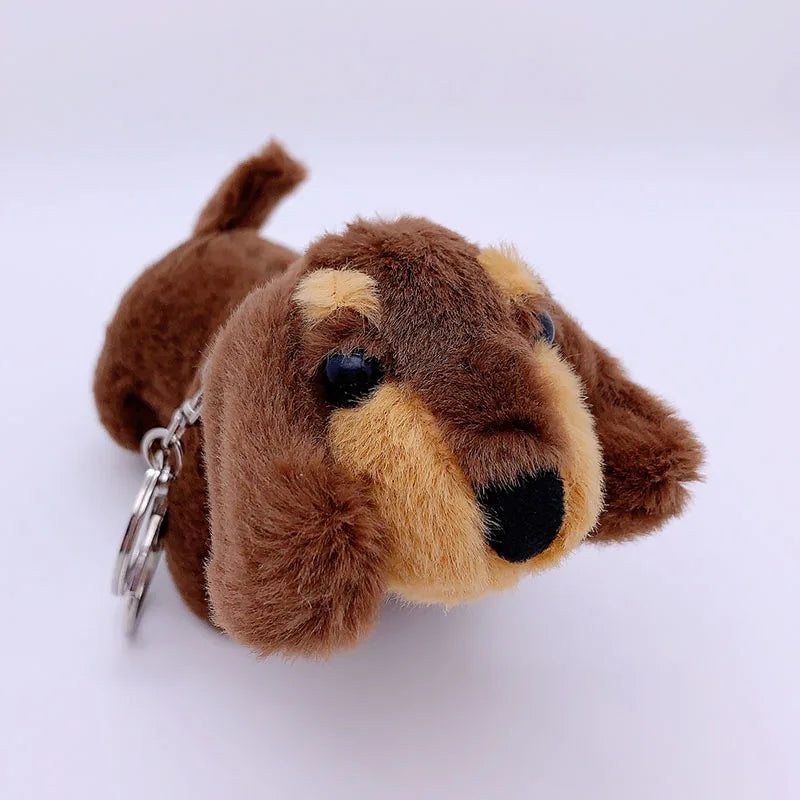 15cm Korea Popular Cartoon Dachshund Keychain Plush Doll Bag Pendant Mini Doll Soft Stuffed Dog Backpack Pendant Girl Women Gift