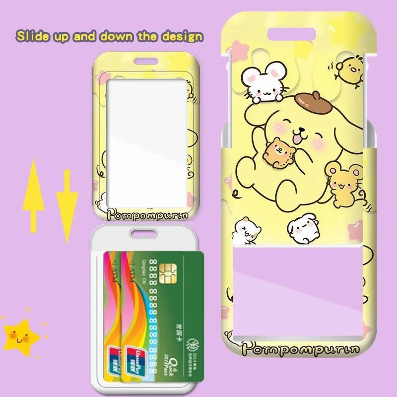Cartoon Sanrio Lanyard Card Sleeve kawaii Hello Kitty Kuromi My Melody ID Card Bus And Subway Access Work Permit Card Sleeve