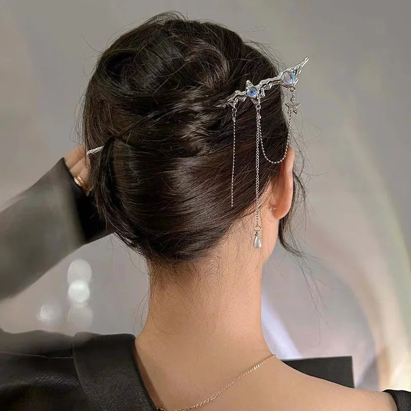 Fashion Chinese Style Hair Stick Hair Needle Moonstone Jewelry Suitable Daily Party Wear Women's Romantic Hair Clip Accessories