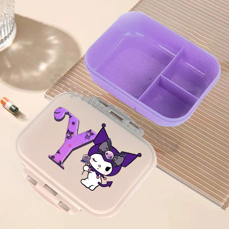 Kuromi Bento Lunch Box Sanrio Cartoon Letter A-Z Lunch Box Cute Girls School Food Storage Containers Children Birthday Gifts