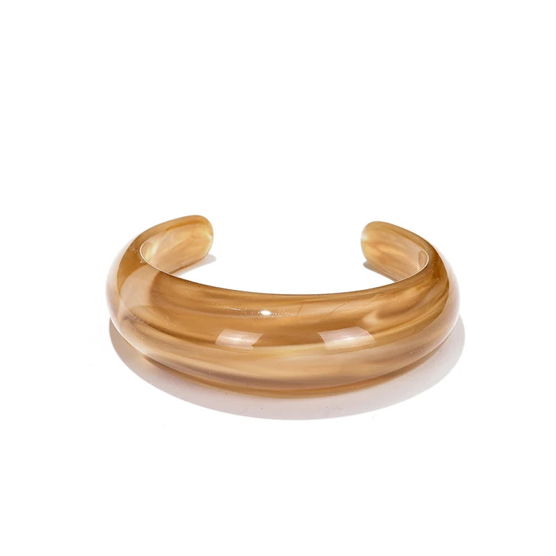Vintage Bohemian Resin Cuff Charms Bracelets Bangles For Women Fashion Jewelry Acrylic Wide Open Wrist Geometric Bangle Pulseras