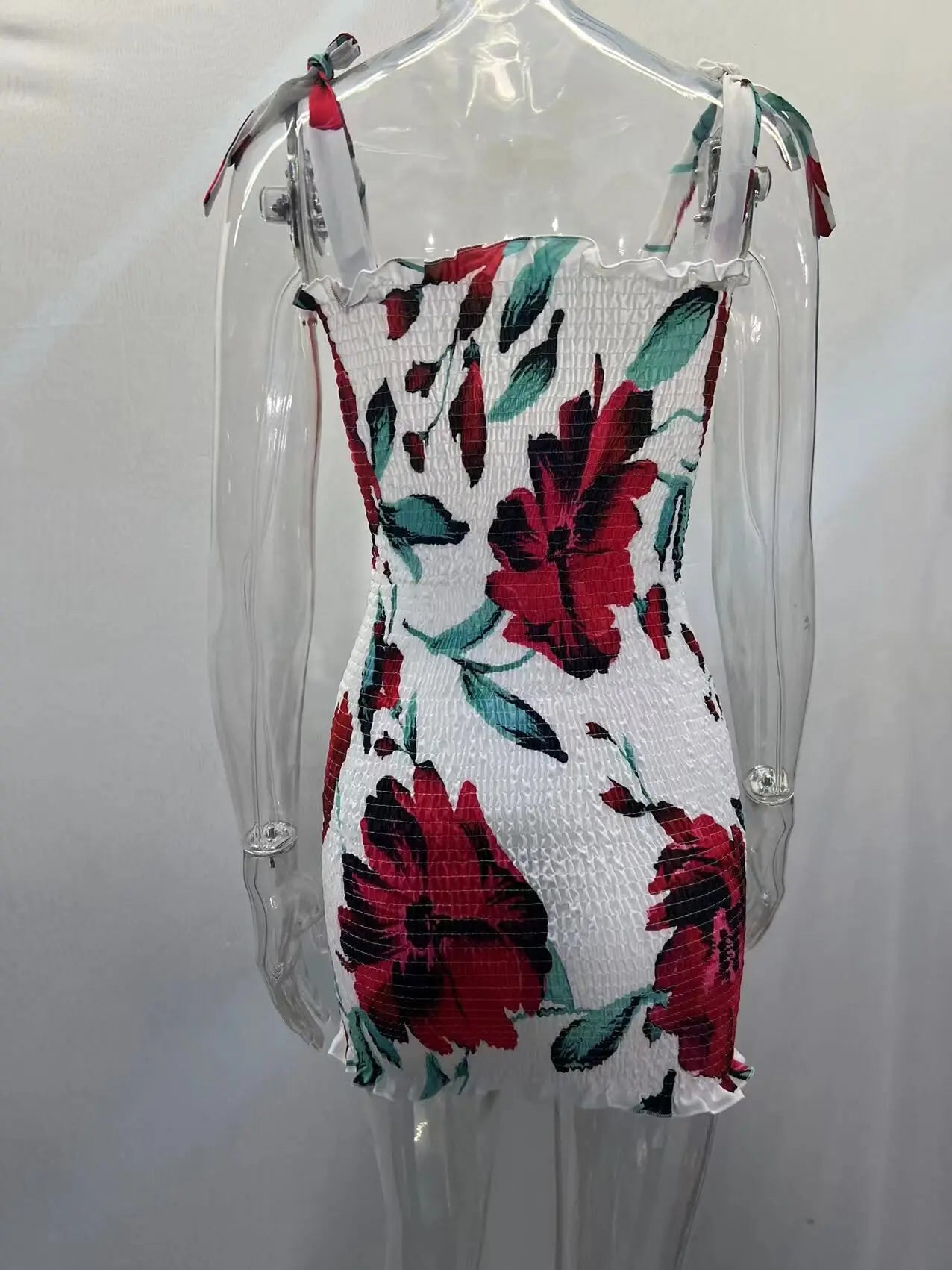 Summer Sexy Slim Print Dress Women Fashion Spaghetti Strap Elegant Package Hips Bodycon Mini Dresses Femlae Beach Party Dress