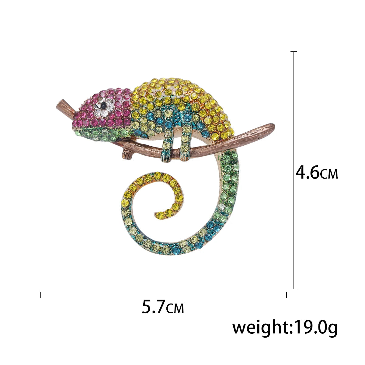 Rhinestone Chameleon Brooch for Women Unisex Enamel Lizard Pin Banquet Party Backpack Gifts Jewelry Accessories