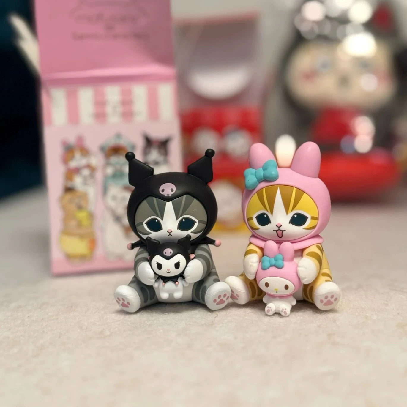 Sanrio Characters Mofusands Blind Box Toy Cat Cosplay Hangyodon Hello Kitty Kuromi Cinnamoroll Collect Figure Desk Car Decor