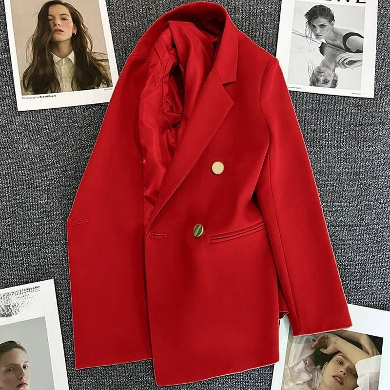 Women's Suit Coat Elegant Sports Casual Blazer Korean Fashion Luxury Jacket Autumn Solid Color Office Ladies Clothing Basic New