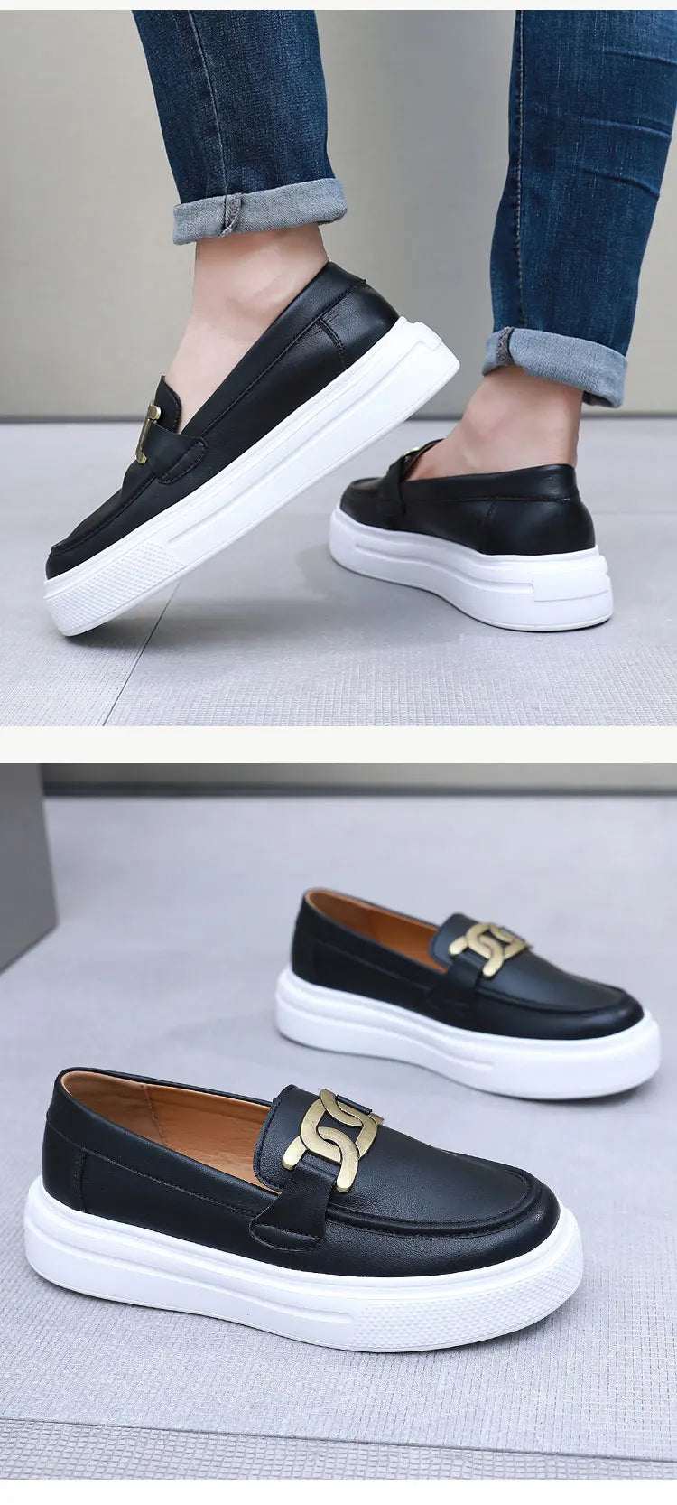 Black Loafers Shoes For Men Luxury Slip-on Shoes Men Unisex Breathable Casual Leather Shoes Man Driving Shoes Zapatos Hombre