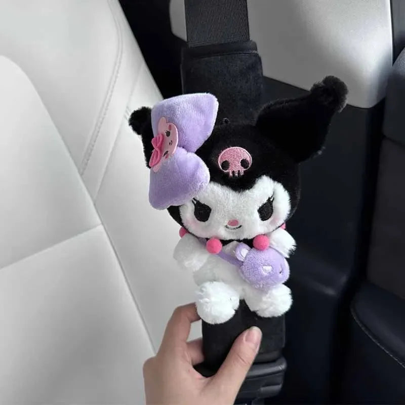 Car Seat Belt Cover Sanrios HelloKittys Cinnamoroll Kuromi My Melody Anime Cartoon Auto Decorate Shoulder Protectors