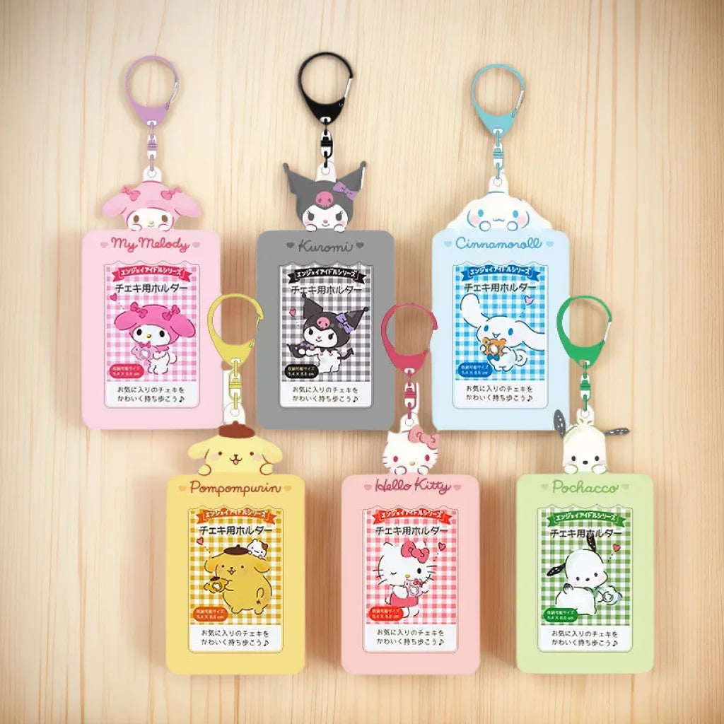 Sanrio Card Holder Hello Kitty Cinnamoroll Kuromi My Melody Photo Card Keychain Kawaii Bag Kpop Style Pendant Student Gift Toys