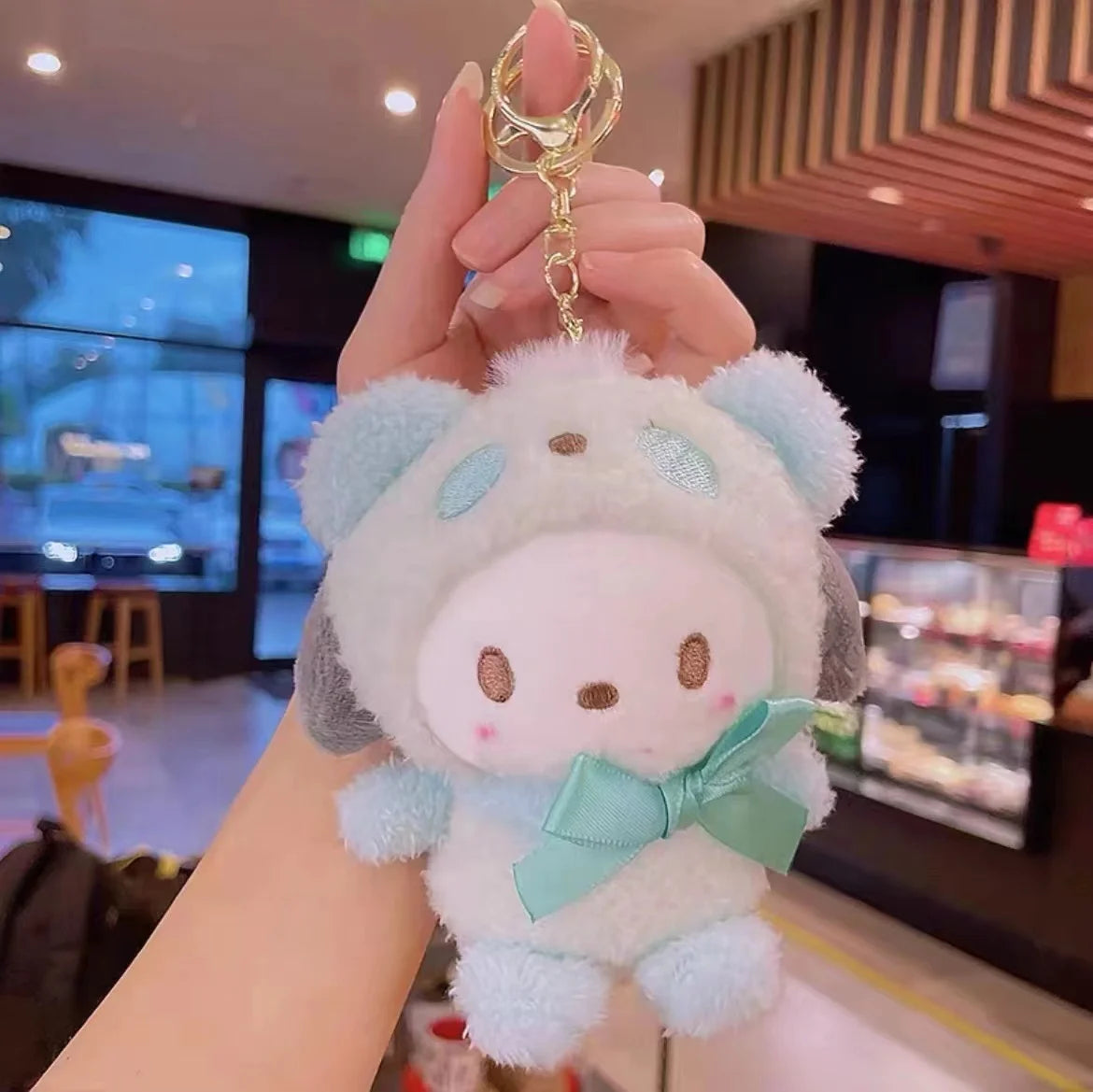 Sanrio Hello Kitty Plush Doll Keychain Pendant Cartoon Kt Cat Stuffed Plushies Key Ring Bag Accessories Girls Gift Kids Toys