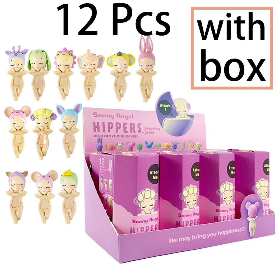 Cberrry blossom series Sonny Angel & Mofusand Blind Box Hippers Mini Figure Shark Cat Action Toy For Fan Children Christmas Gift